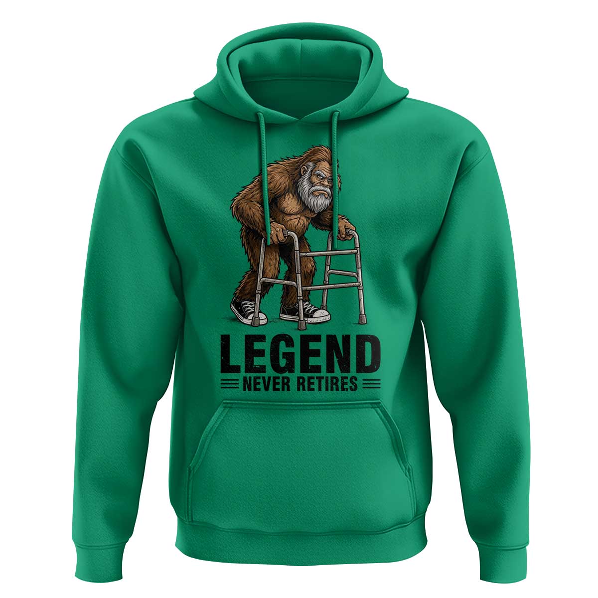 Funny Old Bigfoot Retirement Gift Hoodie Legend Never Retires