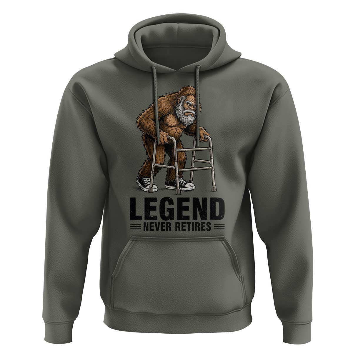 Funny Old Bigfoot Retirement Gift Hoodie Legend Never Retires