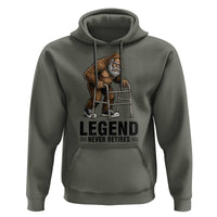 Funny Old Bigfoot Retirement Gift Hoodie Legend Never Retires