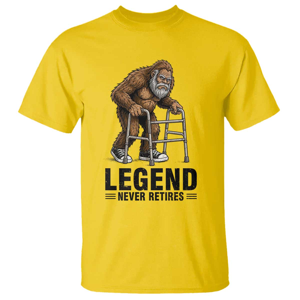 Funny Old Bigfoot Retirement Gift T Shirt Legend Never Retires
