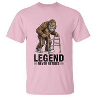Funny Old Bigfoot Retirement Gift T Shirt Legend Never Retires