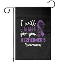 Alzheimers Caregiver Support Purple Ribbon Garden Flag I Will Remember For You