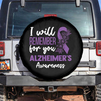 Alzheimers Caregiver Support Purple Ribbon Spare Tire Cover I Will Remember For You