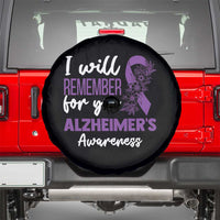 Alzheimers Caregiver Support Purple Ribbon Spare Tire Cover I Will Remember For You