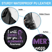 Alzheimers Caregiver Support Purple Ribbon Spare Tire Cover I Will Remember For You