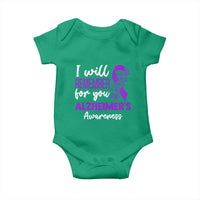 Alzheimers Caregiver Support Purple Ribbon Baby Onesie I Will Remember For You