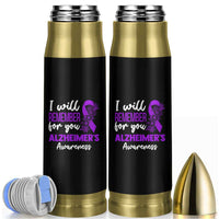 Alzheimers Caregiver Support Purple Ribbon Bullet Tumbler I Will Remember For You