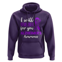 Alzheimers Caregiver Support Purple Ribbon Hoodie I Will Remember For You