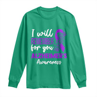 Alzheimers Caregiver Support Purple Ribbon Long Sleeve Shirt I Will Remember For You