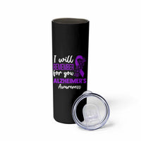 Alzheimers Caregiver Support Purple Ribbon Skinny Tumbler I Will Remember For You