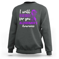 Alzheimers Caregiver Support Purple Ribbon Sweatshirt I Will Remember For You