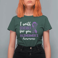 Alzheimers Caregiver Support Purple Ribbon T Shirt For Women I Will Remember For You