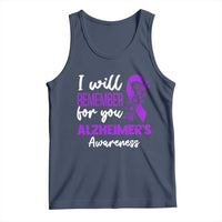 Alzheimers Caregiver Support Purple Ribbon Tank Top I Will Remember For You
