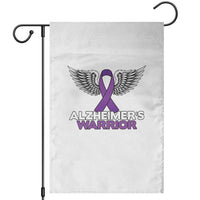 Alzheimers Warrior Garden Flag Purple Ribbon Angel Wings Memory Support Gift