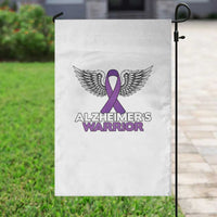 Alzheimers Warrior Garden Flag Purple Ribbon Angel Wings Memory Support Gift