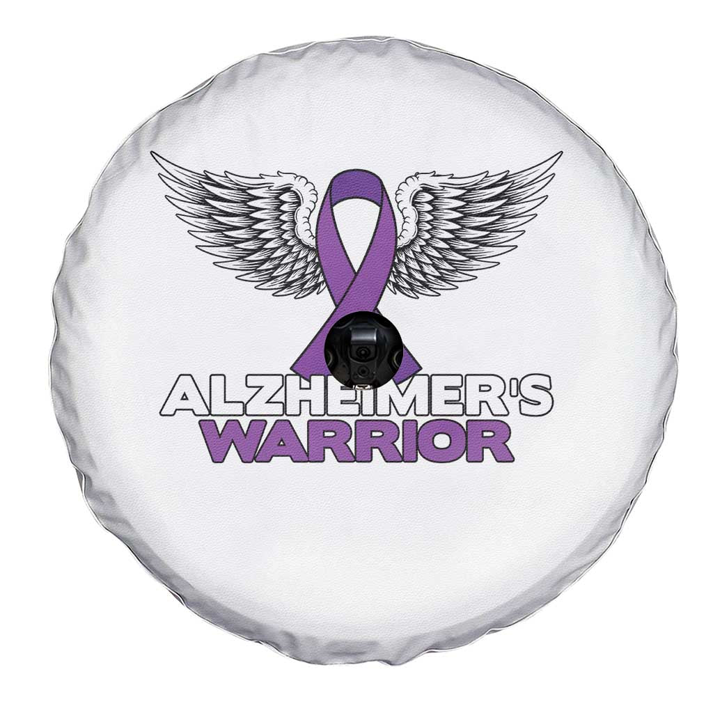 Alzheimers Warrior Spare Tire Cover Purple Ribbon Angel Wings Memory Support Gift