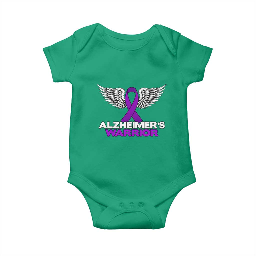 Alzheimers Warrior Baby Onesie Purple Ribbon Angel Wings Memory Support Gift