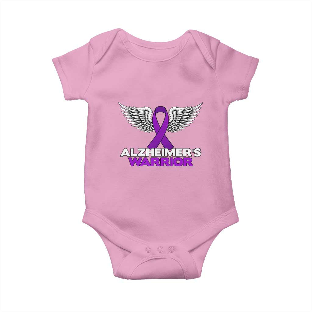 Alzheimers Warrior Baby Onesie Purple Ribbon Angel Wings Memory Support Gift