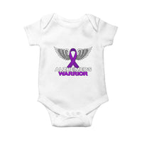 Alzheimers Warrior Baby Onesie Purple Ribbon Angel Wings Memory Support Gift