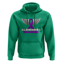 Alzheimers Warrior Hoodie Purple Ribbon Angel Wings Memory Support Gift