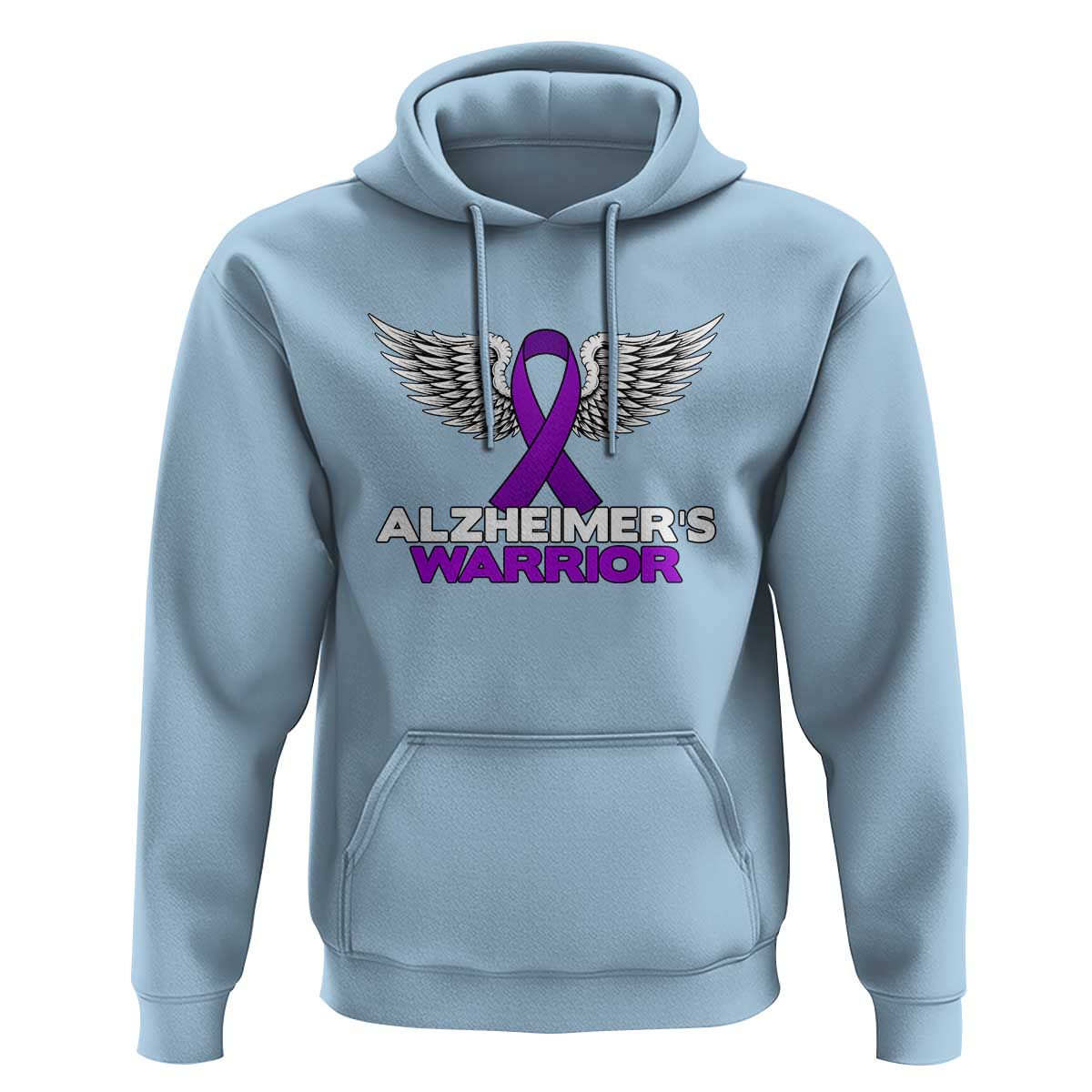 Alzheimers Warrior Hoodie Purple Ribbon Angel Wings Memory Support Gift