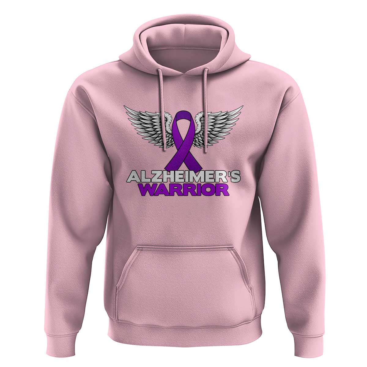 Alzheimers Warrior Hoodie Purple Ribbon Angel Wings Memory Support Gift