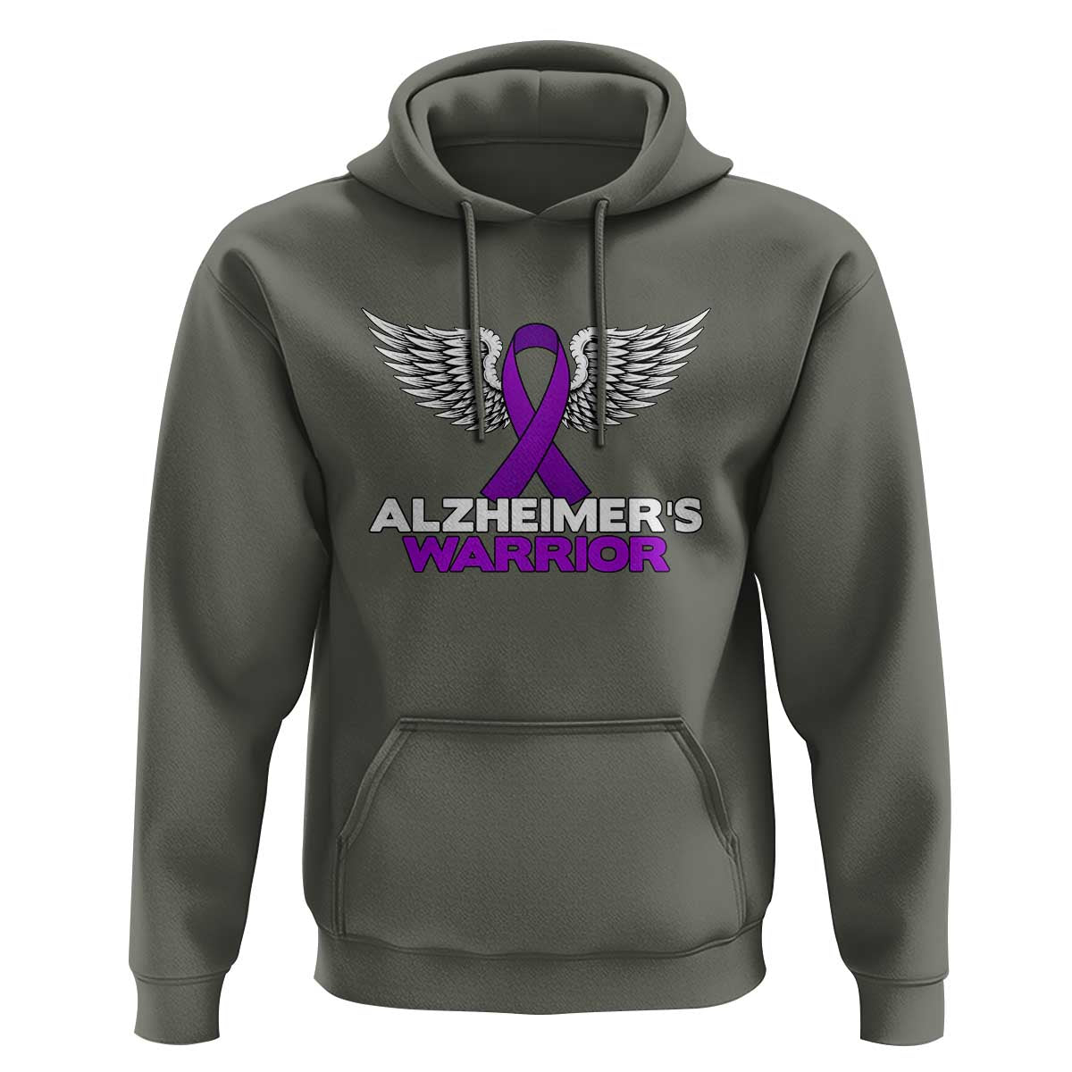 Alzheimers Warrior Hoodie Purple Ribbon Angel Wings Memory Support Gift