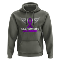 Alzheimers Warrior Hoodie Purple Ribbon Angel Wings Memory Support Gift