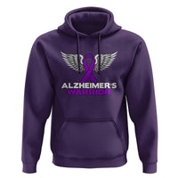 Alzheimers Warrior Hoodie Purple Ribbon Angel Wings Memory Support Gift