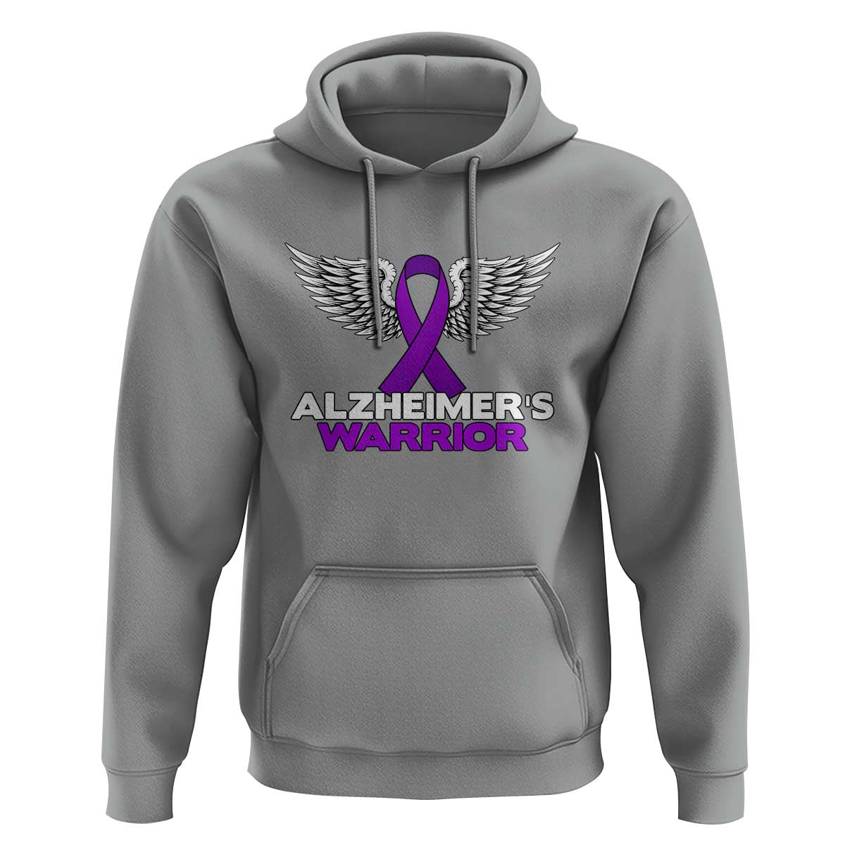 Alzheimers Warrior Hoodie Purple Ribbon Angel Wings Memory Support Gift