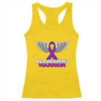 Alzheimers Warrior Racerback Tank Top Purple Ribbon Angel Wings Memory Support Gift