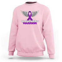 Alzheimers Warrior Sweatshirt Purple Ribbon Angel Wings Memory Support Gift