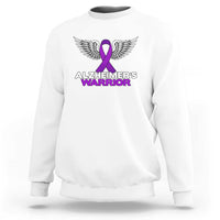 Alzheimers Warrior Sweatshirt Purple Ribbon Angel Wings Memory Support Gift