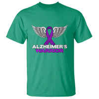 Alzheimers Warrior T Shirt Purple Ribbon Angel Wings Memory Support Gift