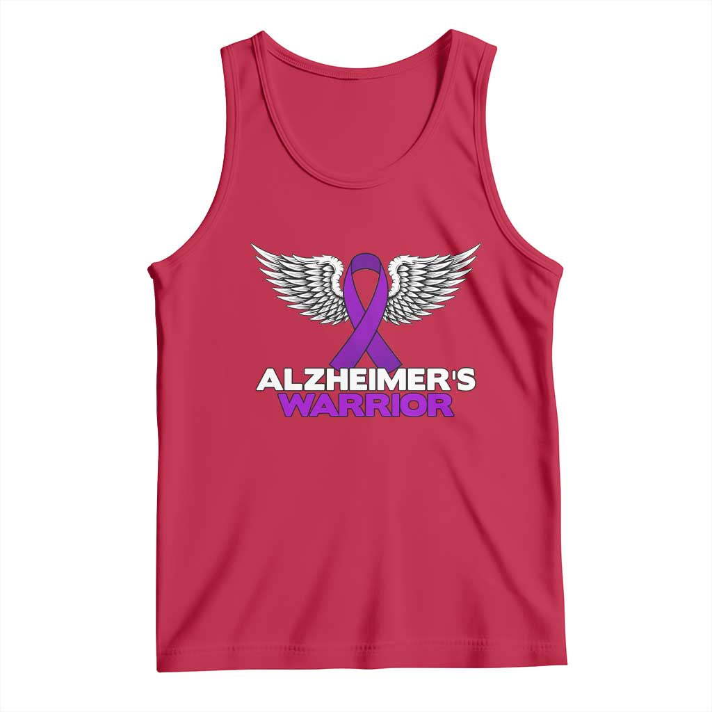 Alzheimers Warrior Tank Top Purple Ribbon Angel Wings Memory Support Gift