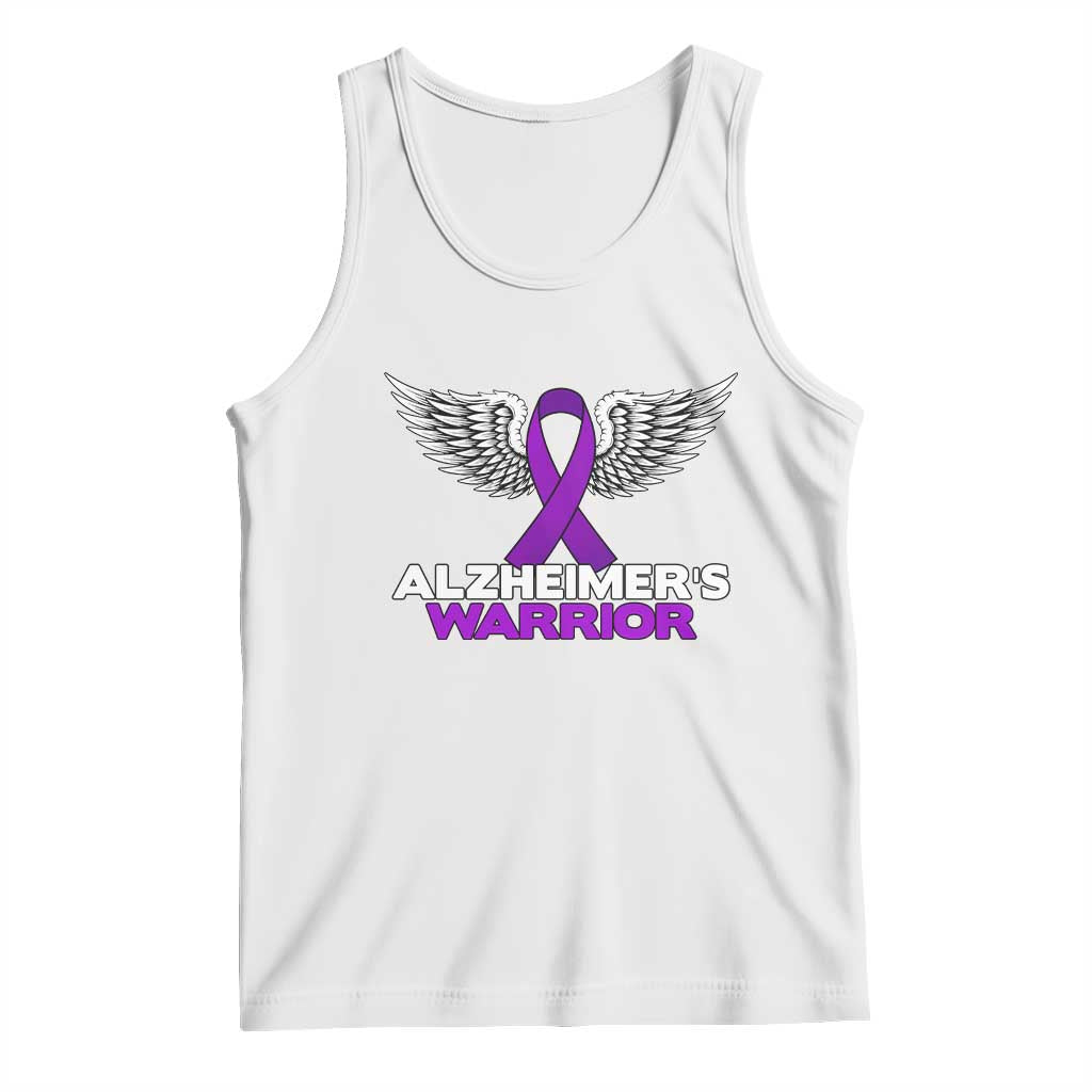 Alzheimers Warrior Tank Top Purple Ribbon Angel Wings Memory Support Gift