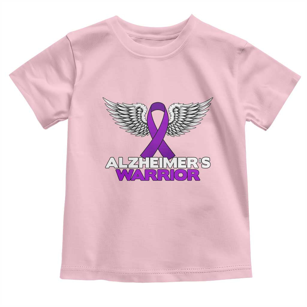 Alzheimers Warrior Toddler T Shirt Purple Ribbon Angel Wings Memory Support Gift