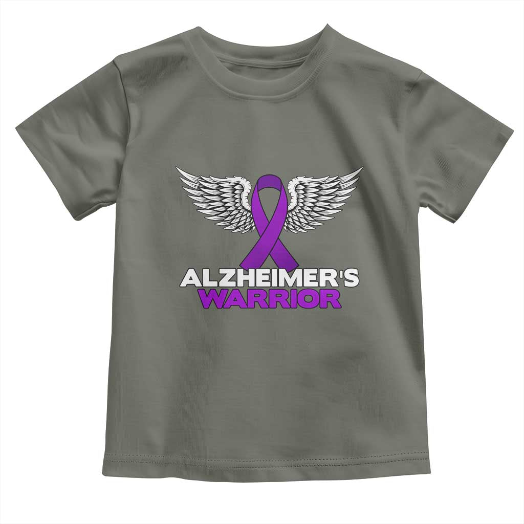 Alzheimers Warrior Toddler T Shirt Purple Ribbon Angel Wings Memory Support Gift