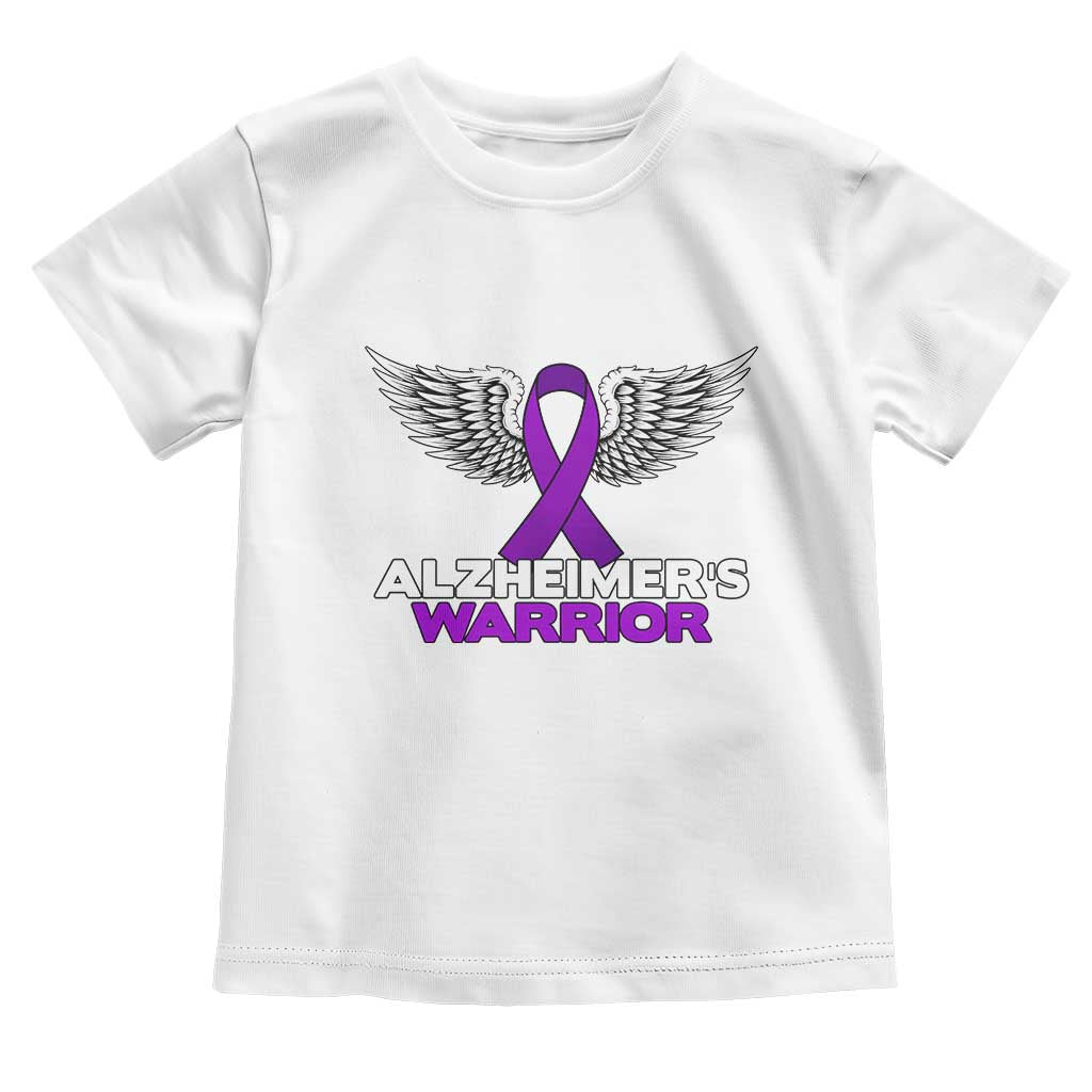 Alzheimers Warrior Toddler T Shirt Purple Ribbon Angel Wings Memory Support Gift
