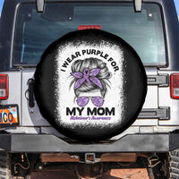 I Wear Purple For My Mom Spare Tire Cover Alzheimers Awareness Messy Bun Graphic