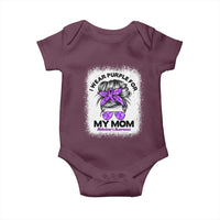 I Wear Purple For My Mom Baby Onesie Alzheimers Awareness Messy Bun Graphic