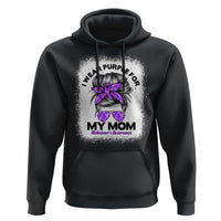 I Wear Purple For My Mom Hoodie Alzheimers Awareness Messy Bun Graphic