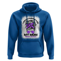 I Wear Purple For My Mom Hoodie Alzheimers Awareness Messy Bun Graphic