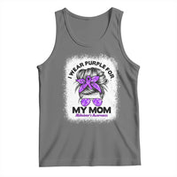 I Wear Purple For My Mom Tank Top Alzheimers Awareness Messy Bun Graphic