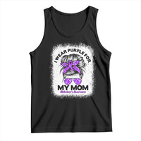 I Wear Purple For My Mom Tank Top Alzheimers Awareness Messy Bun Graphic