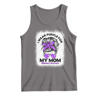 I Wear Purple For My Mom Tank Top Alzheimers Awareness Messy Bun Graphic