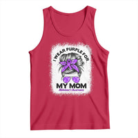 I Wear Purple For My Mom Tank Top Alzheimers Awareness Messy Bun Graphic