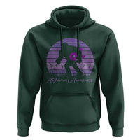 Vintage Bigfoot Alzheimers Awareness Hoodie Purple Ribbon Support Graphic