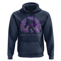 Vintage Bigfoot Alzheimers Awareness Hoodie Purple Ribbon Support Graphic