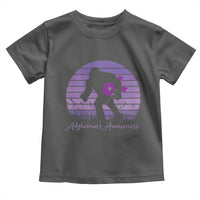 Vintage Bigfoot Alzheimers Awareness Toddler T Shirt Purple Ribbon Support Graphic